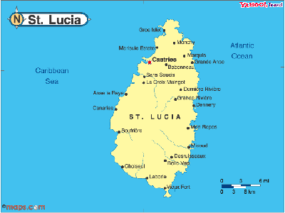 st lucia map